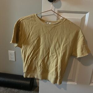 Marine layer yellow short sleeve sweatshirt